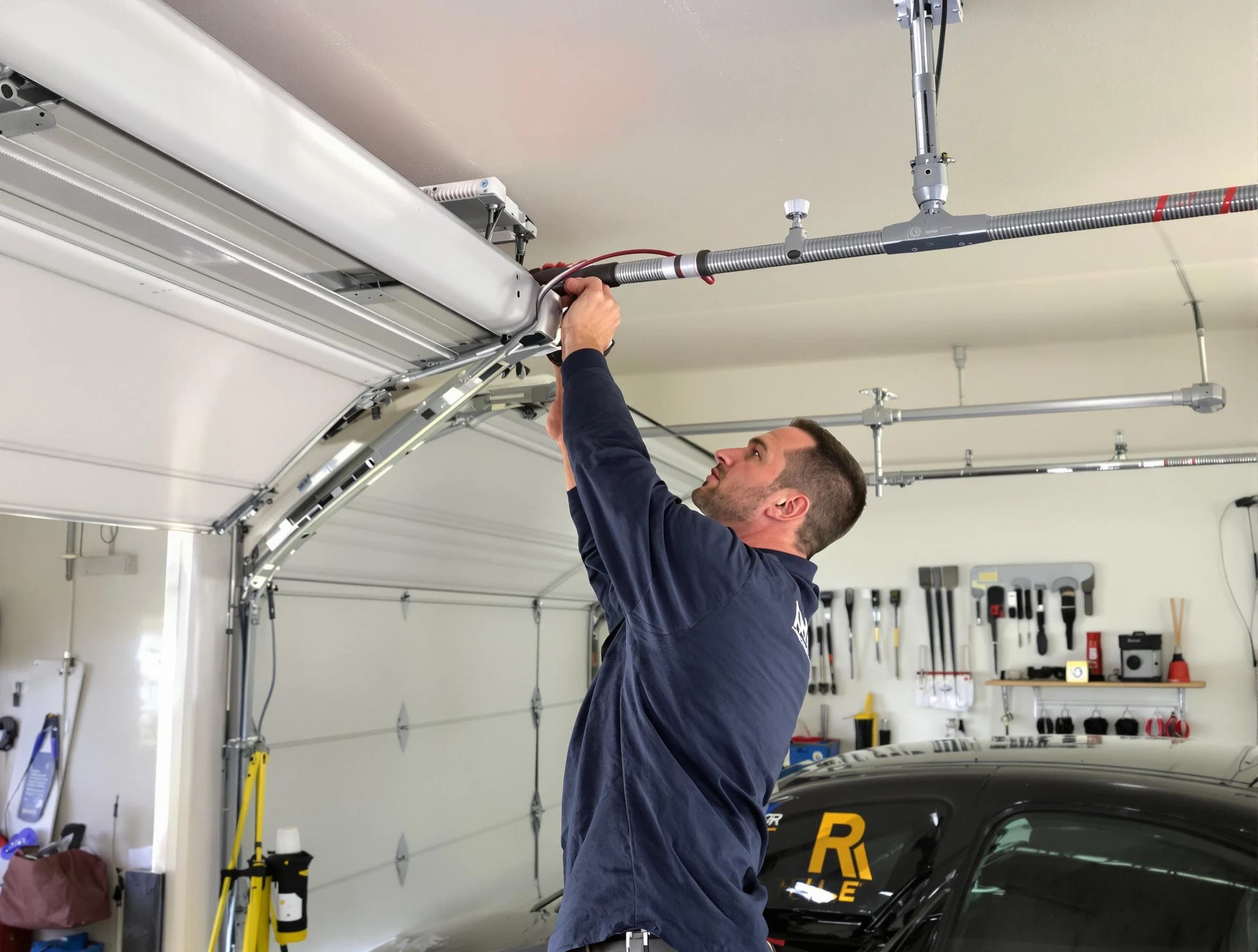 Gunbarrel Garage Door Repair technician performing garage door cable repair in Gunbarrel