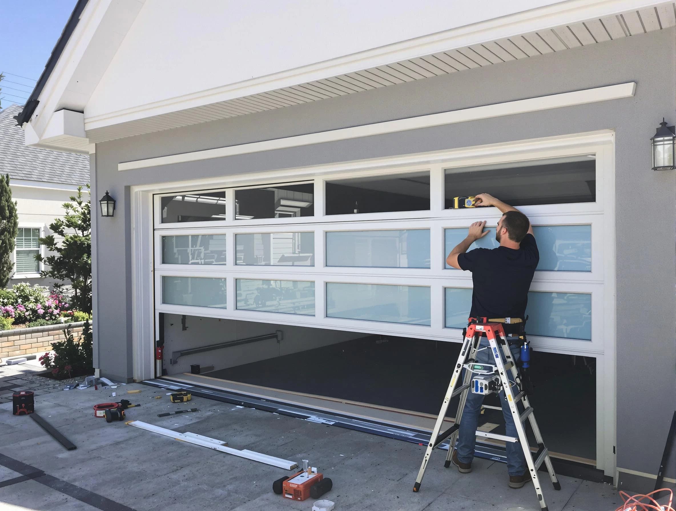 Gunbarrel Garage Door Repair team performing garage door replacement in Gunbarrel