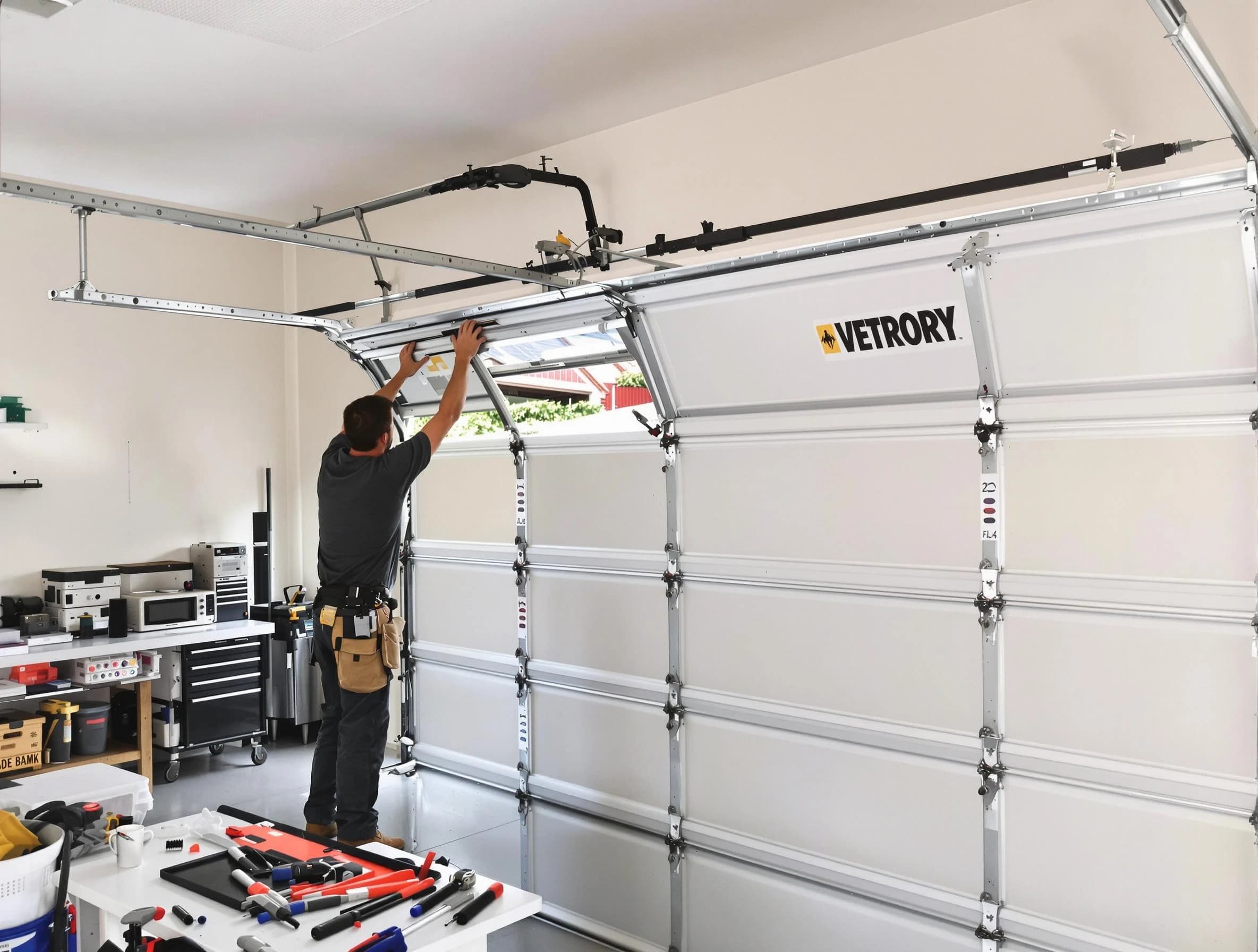 Gunbarrel Garage Door Repair technician performing section replacement in Gunbarrel