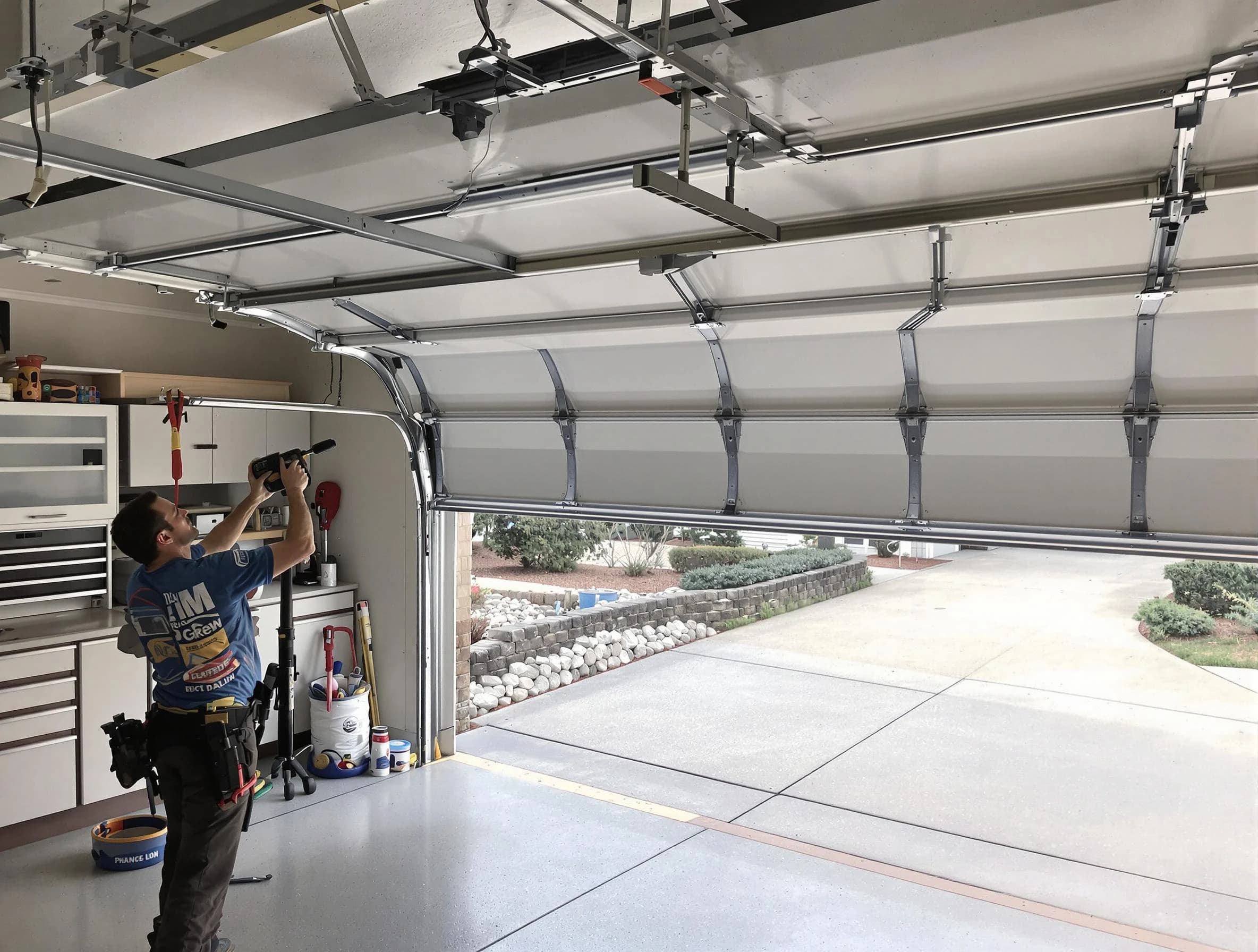 Garage door track repair service by Gunbarrel Garage Door Repair in Gunbarrel