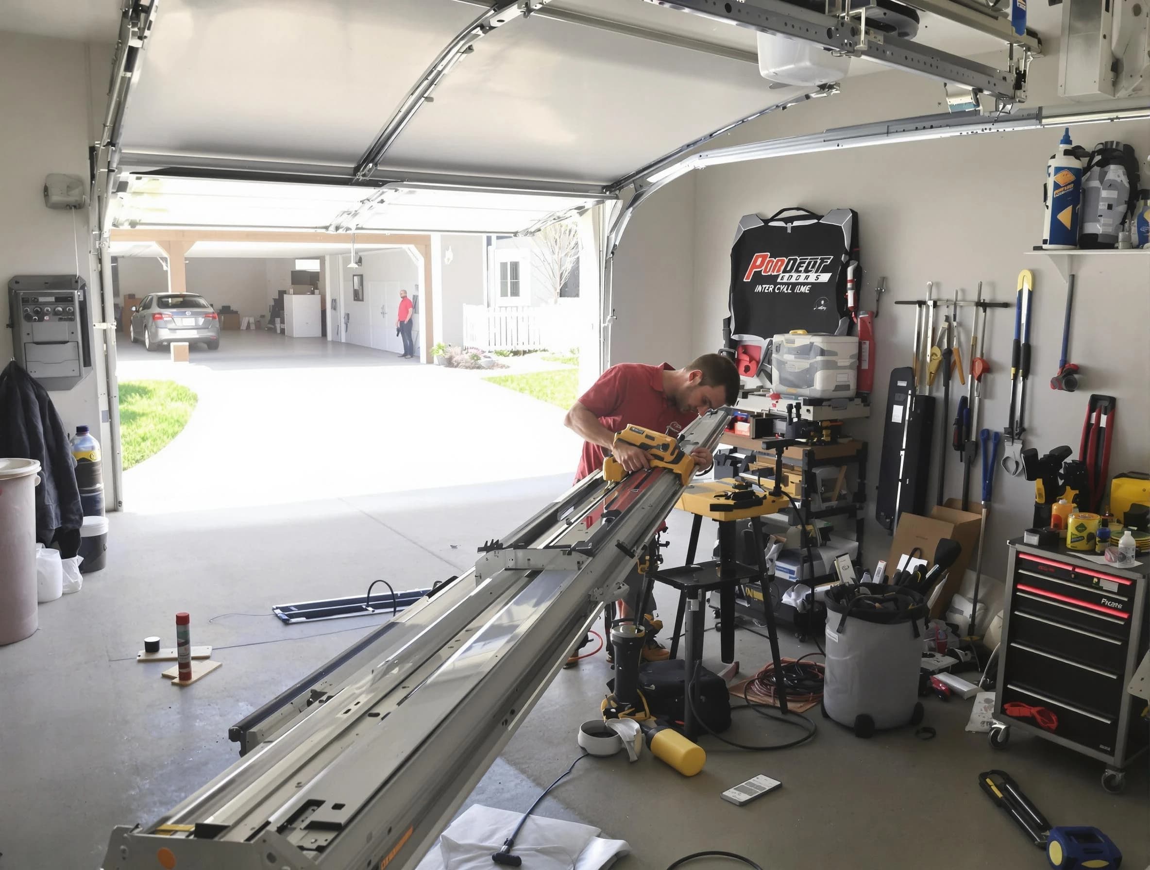Gunbarrel Garage Door Repair expert performing track repair in Gunbarrel