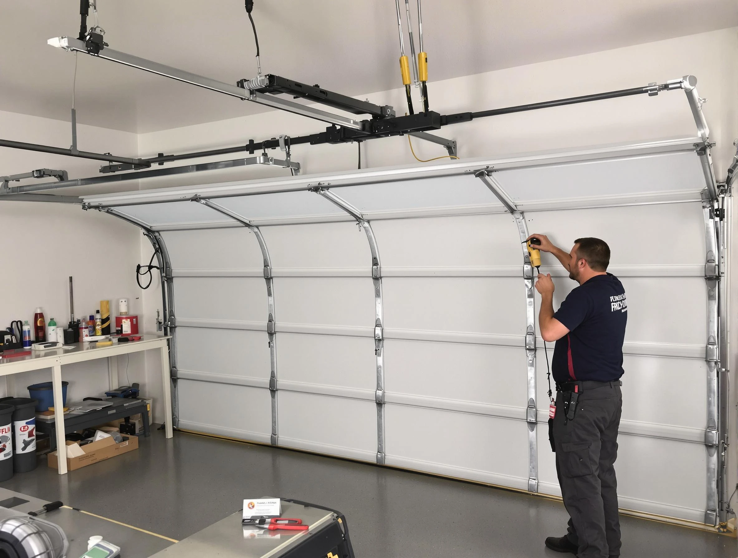 Gunbarrel Garage Door Repair certified technician performing overhead door system repair in Gunbarrel