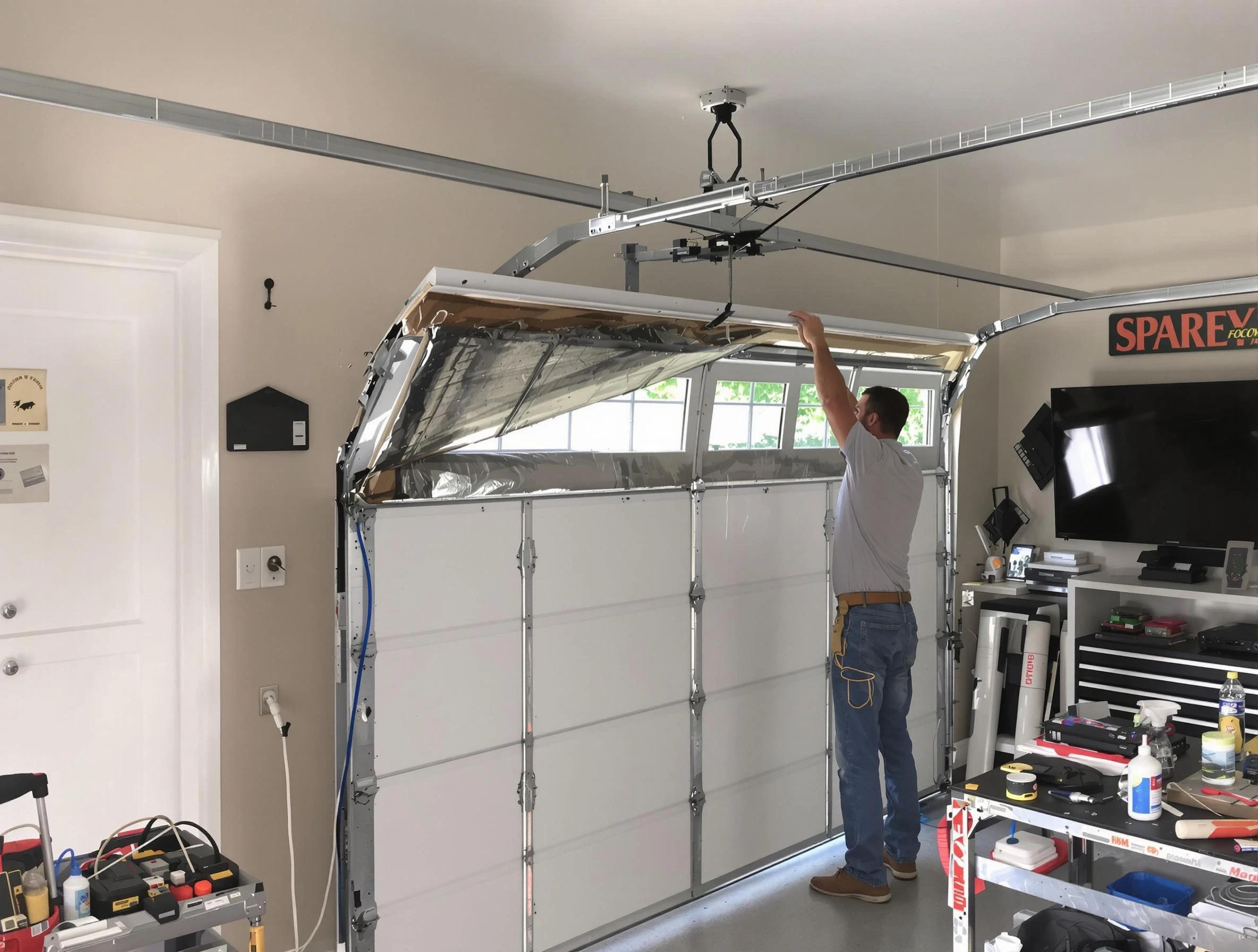 Garage door section replacement by Gunbarrel Garage Door Repair in Gunbarrel