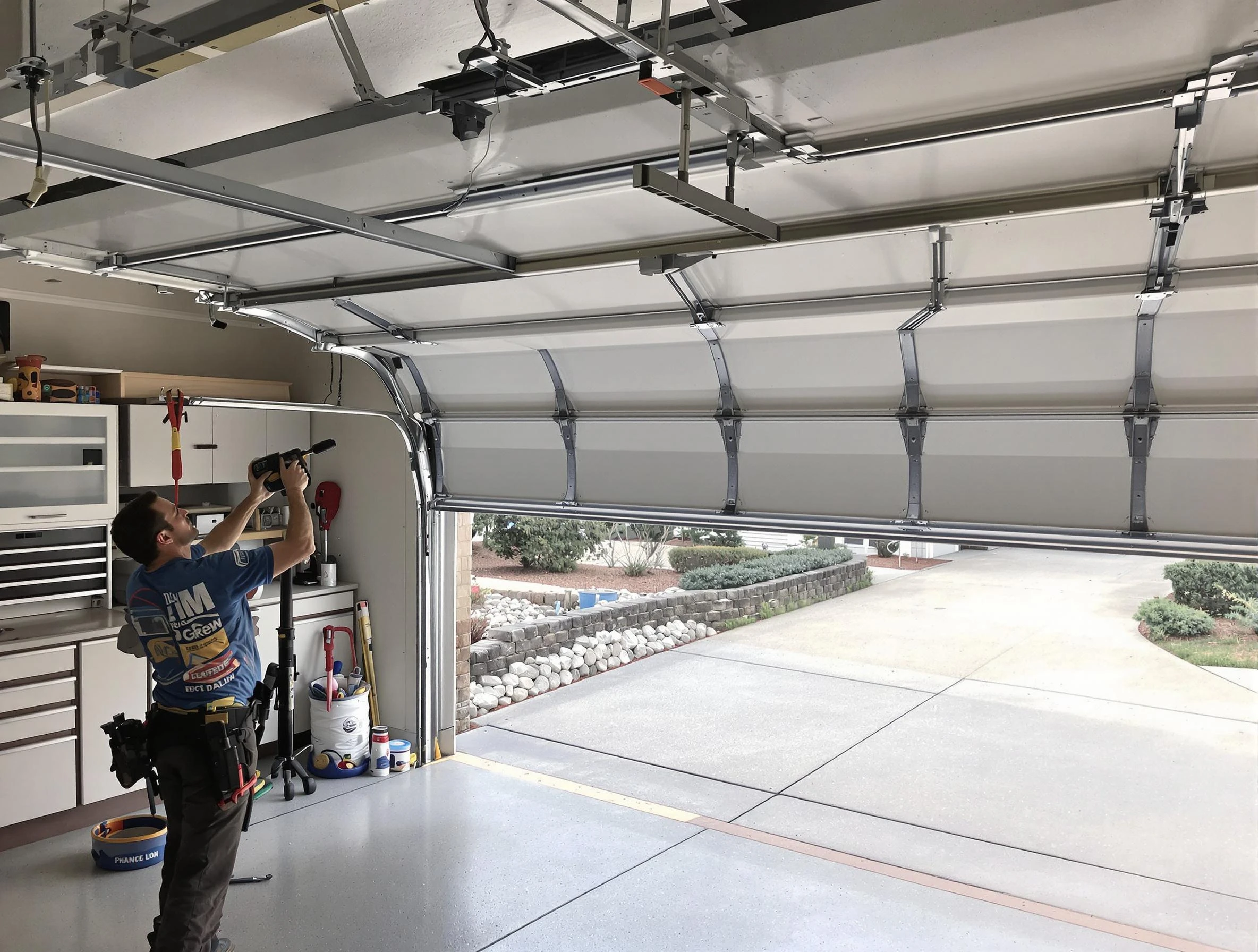 Garage door track repair service by Gunbarrel Garage Door Repair in Gunbarrel